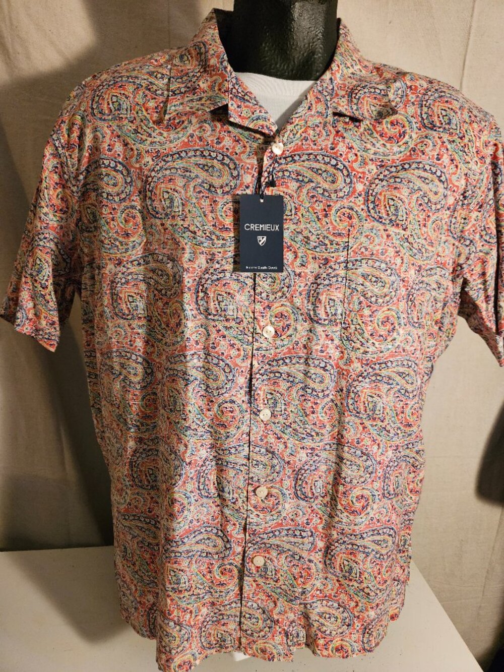 Cool Paisley Design Men's S/S Shirt from Daniel Cremieux Size XL NEW with tag